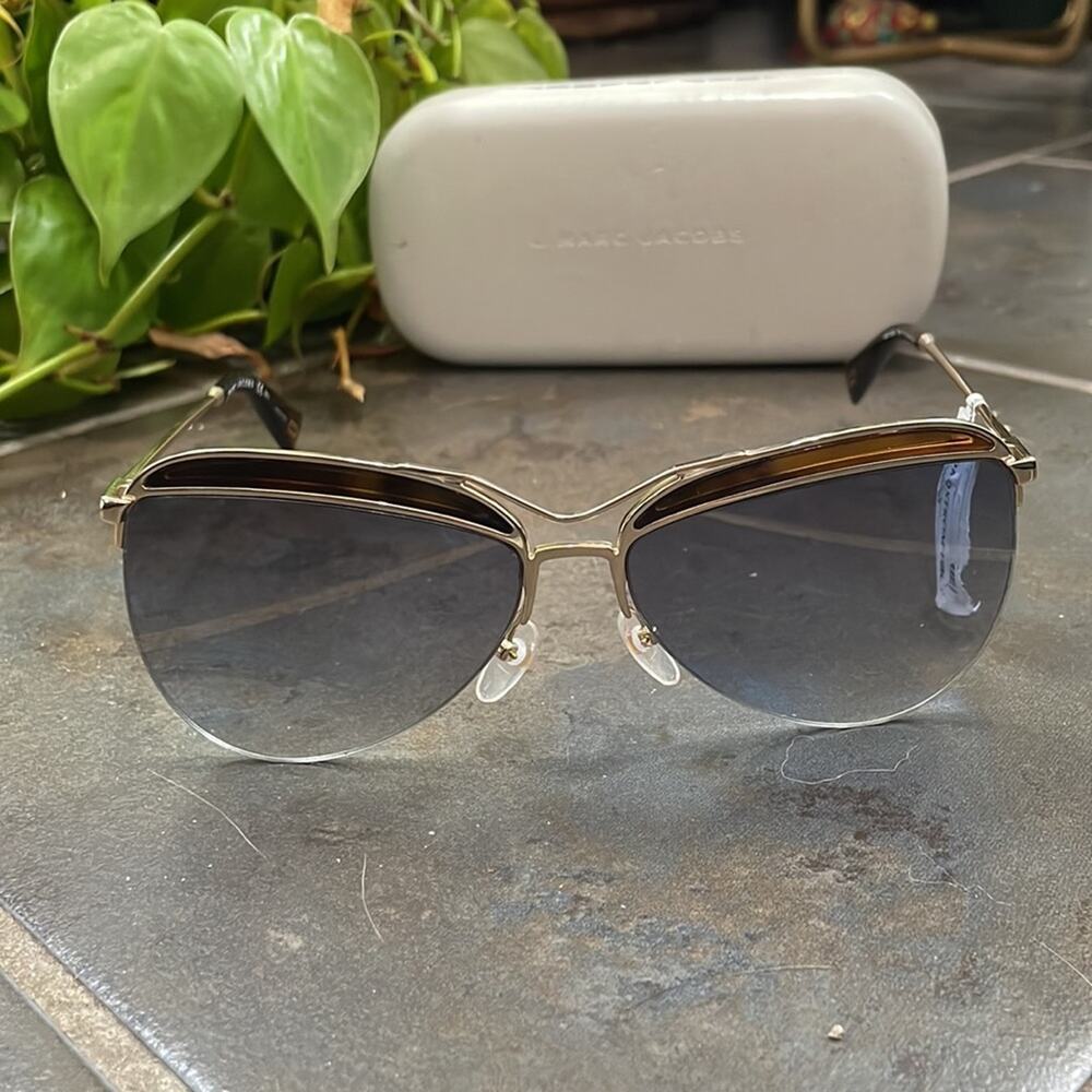 Marc‎ Jacobs Gold Metal Gradient Pilot 61mm Sunglasses